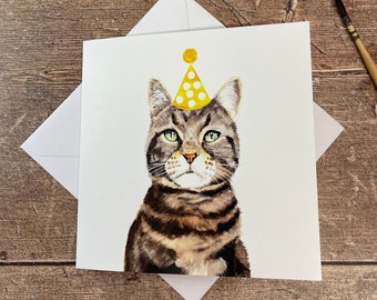 Cat Birthday Card | Tabby  Cat Card