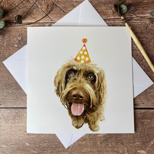 Cockapoo-verjaardagskaart | Chocolate Cockapoo-kaart