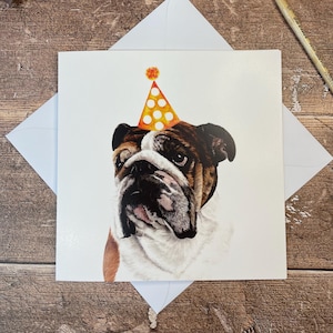 Carte d'anniversaire bouledogue