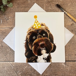 Cockapoo Geburtstagskarte | Schokolade Cockapoo Karte