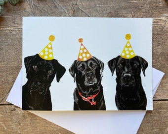 Black Labrador Birthday Card