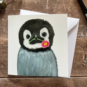 carte d'anniversaire de pingouin | de remerciements de pingouin | Carte de chance de pingouin | Carte Toute occasion