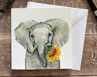 Elephant Card | Elephant Thank You Card | Elephant Good luck Card | Any Occasion Card