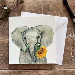 Elephant Card | Elephant Thank You Card | Elephant Good luck Card | Any Occasion Card