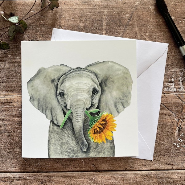 Elephant Card | Elephant Thank You Card | Elephant Good luck Card | Any Occasion Card