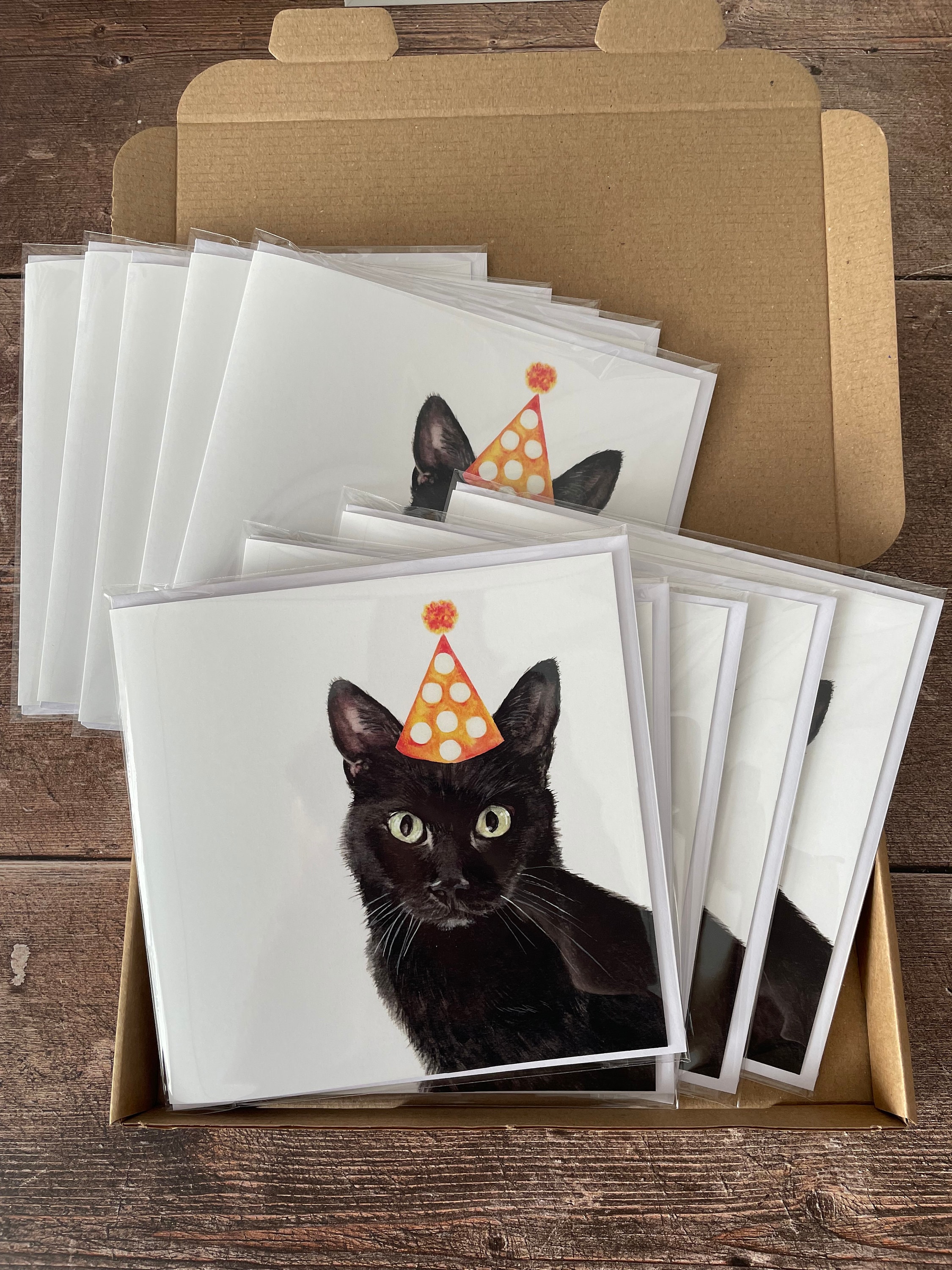 Cat Birthday Card | Black Cat Card - Etsy UK