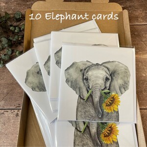 Elephant Card Elephant Thank You Card Elephant Good luck Card Any Occasion Card 10 cards