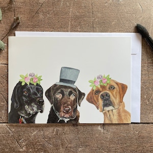 Carte de mariage de Labrador | Carte d'anniversaire du Labrador | Carte de fiançailles Labrador