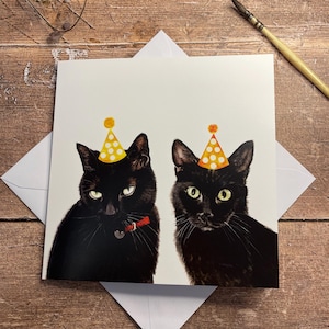 carte d'anniversaire de chat | Carte Chat noir