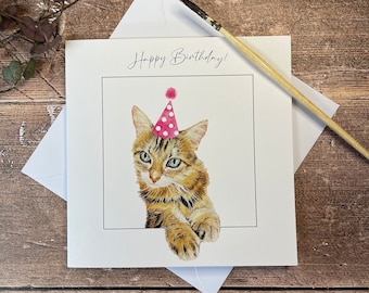 Cat Birthday Card | Tabby  Cat Card