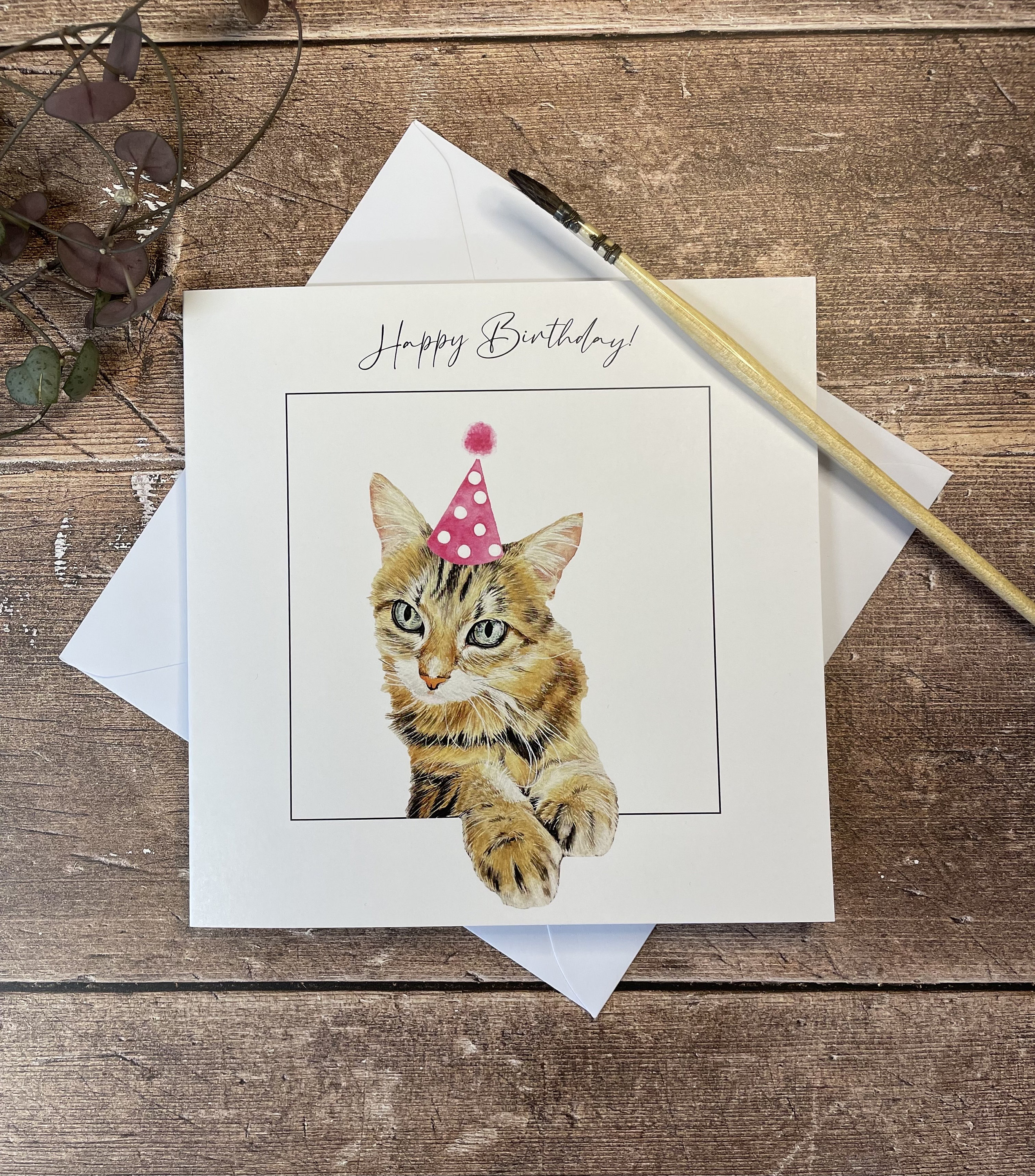 Cat Birthday Card | Tabby Cat Card - Etsy UK