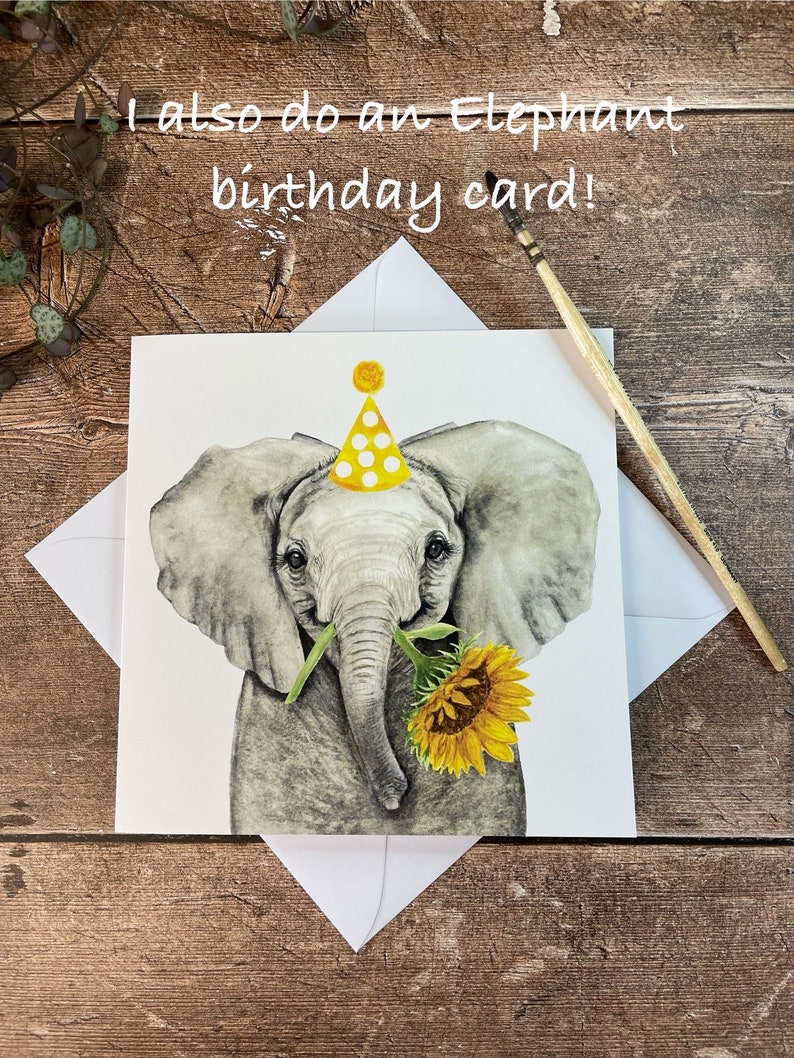 Elephant Card Elephant Thank You Card Elephant Good luck Card Any Occasion Card image 8