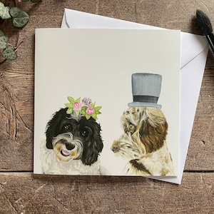 Cockapoo Hochzeitskarte | Cockapoo Karte Jahrestag | Cockerpoo Verlobungs Karte