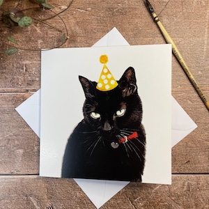 Verjaardagskaart kat | Zwarte kat-kaart