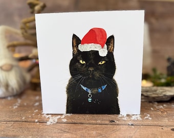 Cat Christmas Card | Black Cat Card