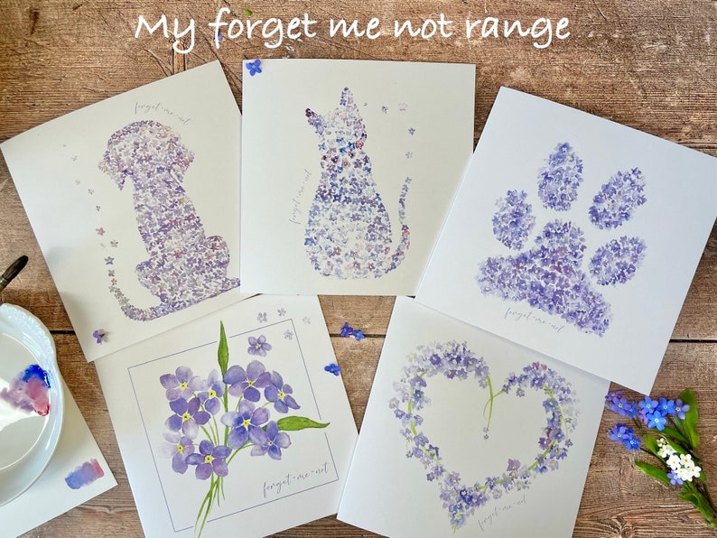 Forget Me Not Condolence Card Sympathy Card image 4