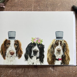 Springer Spaniel Hochzeitskarte | Springer Spaniel Verlobungskarte | Springer Spaniel Jubiläumskarte
