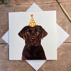 Verjaardagskaart van Labrador van de chocolade | Bruine labrador