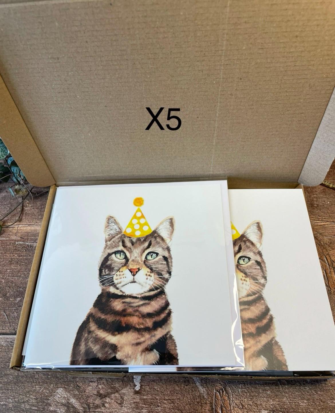 Cat Birthday Card | Tabby Cat Card - Etsy