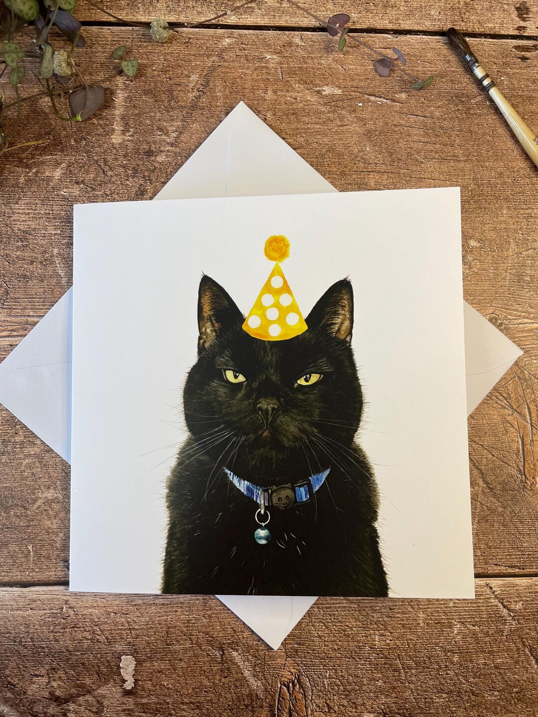 Cat Birthday Card | Black Cat Card - Etsy
