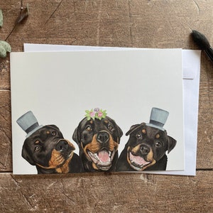 Rottweiler Hochzeitskarte | Rottweiler Jubiläumskarte | Rottweiler Verlobungskarte