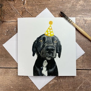 Zwarte Labrador-verjaardagskaart