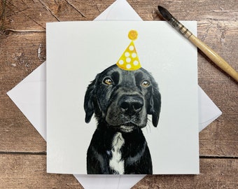 Black Labrador Birthday Card