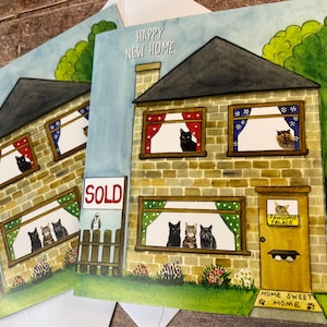 New Home Card | Cat New Home - Etsy