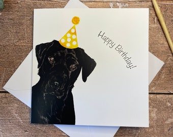 Black Labrador Birthday Card