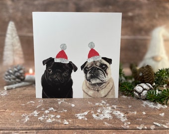 Pug Christmas Card