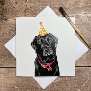 Zwarte Labrador-verjaardagskaart