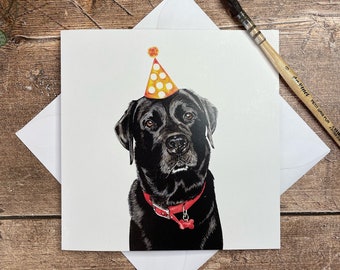 Black Labrador Birthday Card
