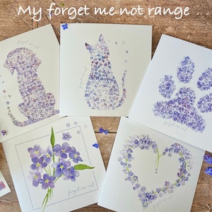 Forget Me Not Pet Condolence Card Pet Sympathy Card image 4