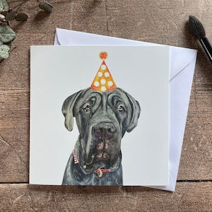 Geburtstagskarte mit Mastino Napolitaner
