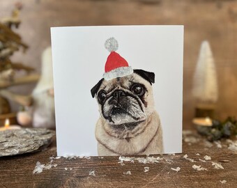 Pug Christmas Card