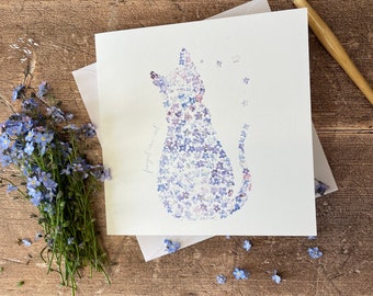 Cat Sympathy Card | Forget-me-not Card