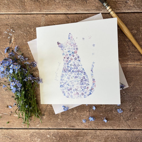 Cat Sympathy Card | Forget-me-not Card