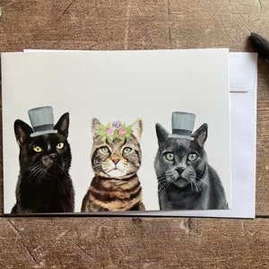 Katzenhochzeitskarte | Katzen Geburtstagskarte | Katze-Verlobungs-Karte