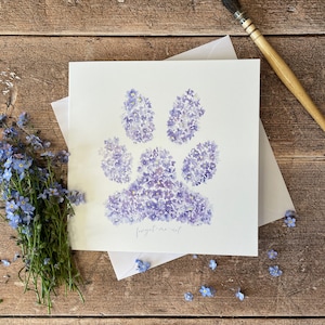 Forget Me Not Pet Condolence Card Pet Sympathy Card 1 card