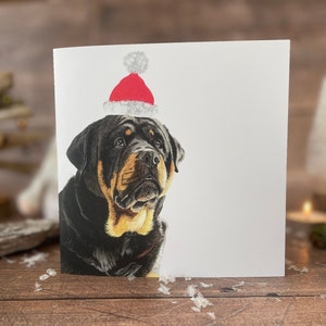 Carte de Noël Rottweiler