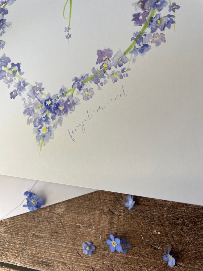 Forget Me Not Condolence Card Sympathy Card image 3
