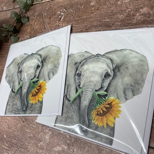 Elephant Card Elephant Thank You Card Elephant Good luck Card Any Occasion Card 2 cards