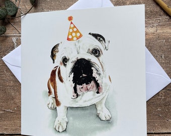 Bulldog Birthday Card