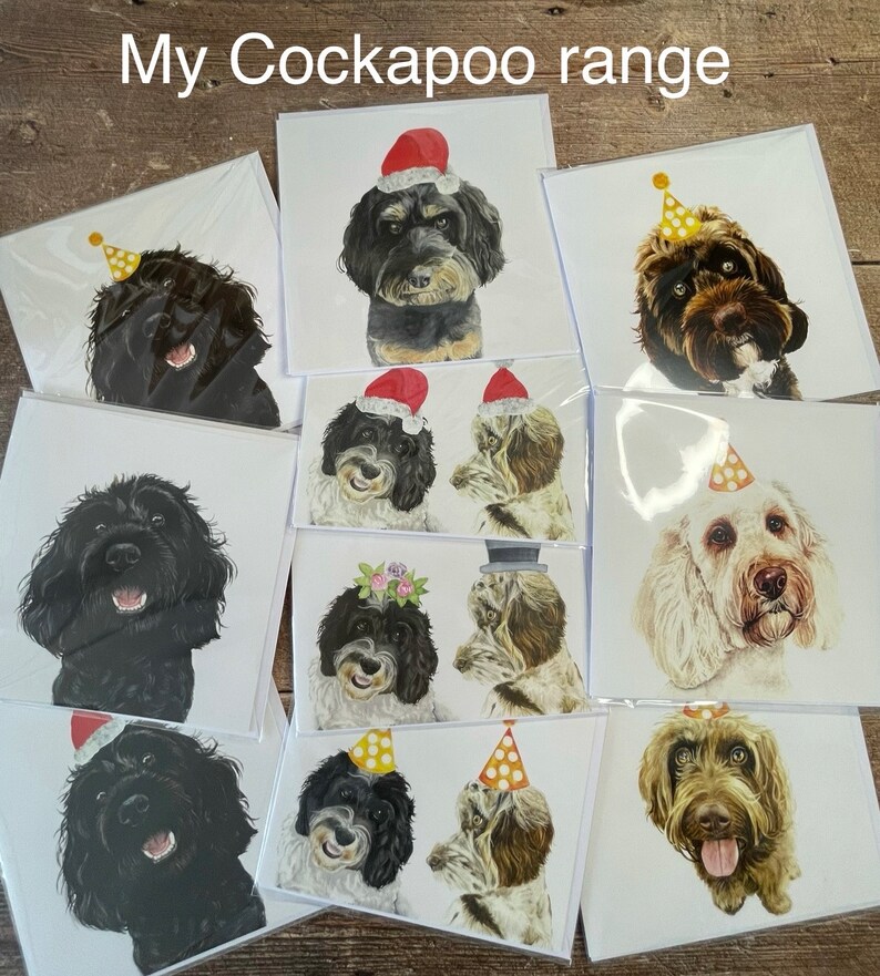 Cockapoo Photo Card Chocolate Cockapoo Birthday Card: Watercolor Art - Etsy