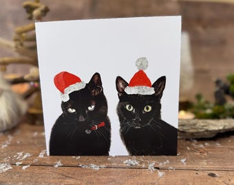 Cat Christmas Card | Black Cat Card