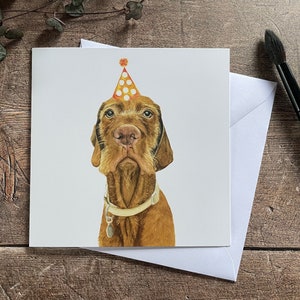 Hongaarse Vizsla-verjaardagskaart met draadhaar | vizsla-verjaardagskaart
