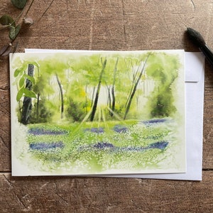 Bluebell Holz Karte | Aquarell Karte | Jede Anlass-Karte