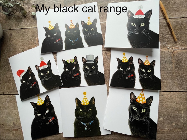 carte d'anniversaire de chat | Carte Chat noir image 3