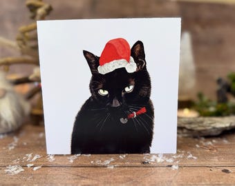 Cat Christmas Card | Black Cat Card
