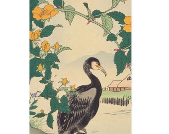 Bird and Flowers Yoga Mat, Vintage Japanese Kacho-E Bairei Painting Pilates Mat, Exercise Workout Self Care Floor Mat Yogi Yoga Supplies